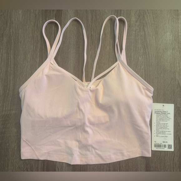 Lululemon Aligned strappy ribbed tank top Strawberry Milkshake,size 10.Baby pink - Picture 14 of 15